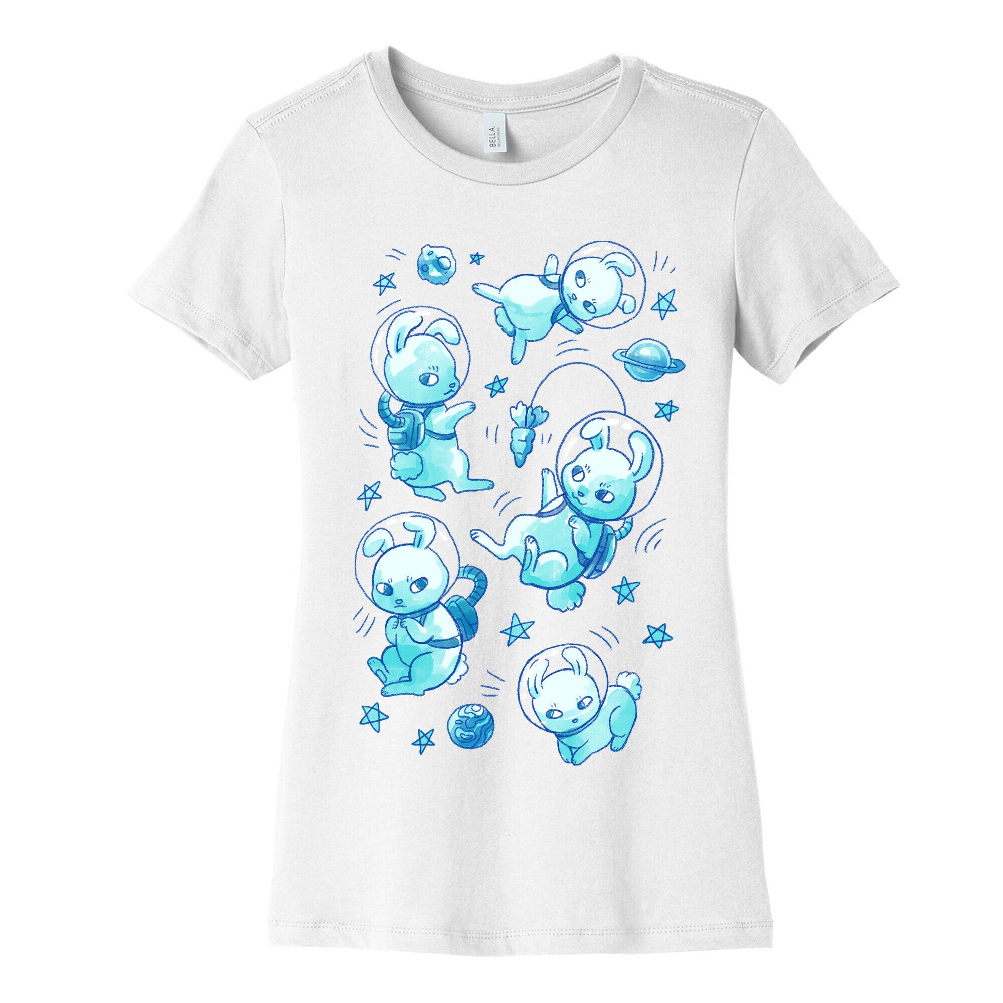 Bunnies In Space Women's Cotton Tee